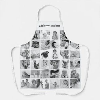 Custom 34 Photos Modern Family & Pet Photo Collage Apron