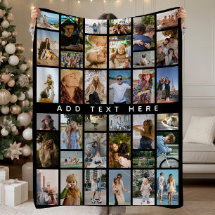 Custom 36 x photo collage Personalised Fleece Blanket