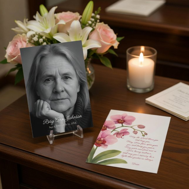 Custom 3.5" x 2.5" Funeral Photo Card with Prayer (Creator Uploaded)