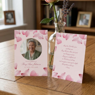 Custom 3.5" x 2.5" Funeral Photo Card with Prayer