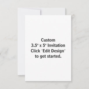 Custom 3.5" x 5" Flat Invitation Card