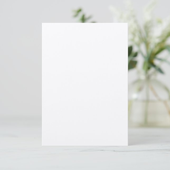Custom 3.5" x 5" Rustic Felt Ecru Invitation Card (Standing Front)