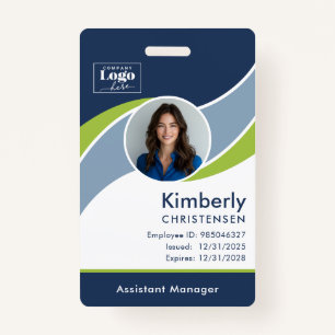 Custom 3 Color Modern Corporate Employee ID Badge