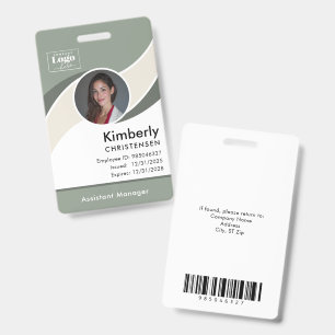 Custom 3 Colour Modern Corporate Employee ID Badge