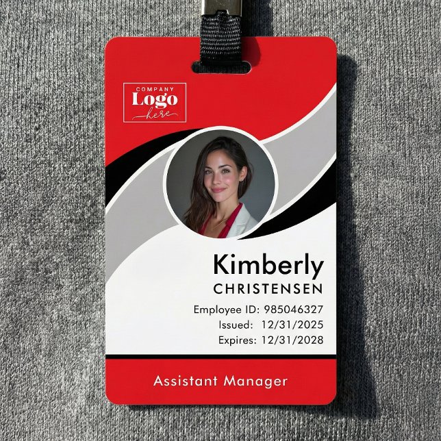Custom 3 Colour Modern Corporate Employee ID Badge (Creator Uploaded)