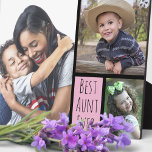 Custom 3 Photo Collage Best Aunt Ever Plaque<br><div class="desc">Photo collage plaque with best aunt ever typography to personalise with 3 pictures. The multi photo plaque makes an unique keepsake gift for the special aunt.</div>
