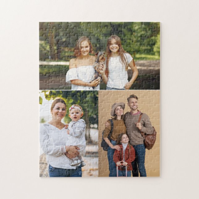 Custom 3 Photo Collage  Jigsaw Puzzle (Vertical)