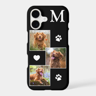 Custom 3 Photo Collage Modern Black Dog