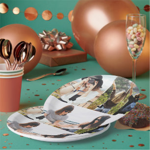 Custom 3 Photo Collage Paper Plate