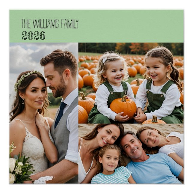 Custom 3-Photo Collage – Personalised Wall  Poster (Front)