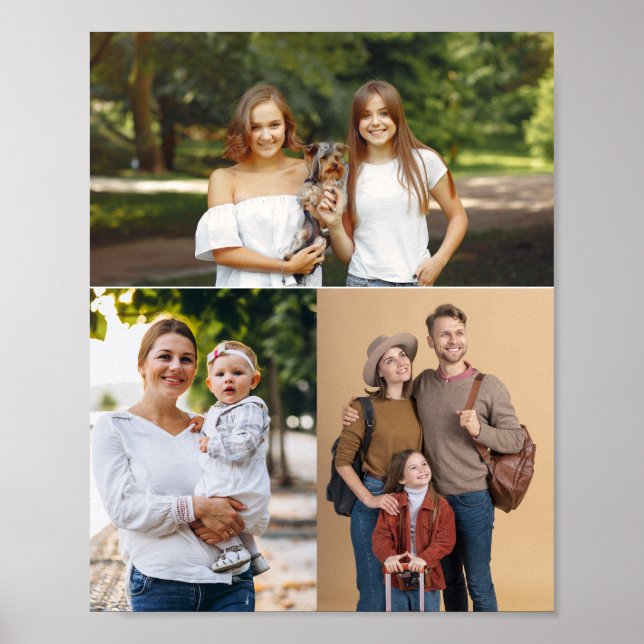 Custom 3 Photo Collage  Poster (Front)