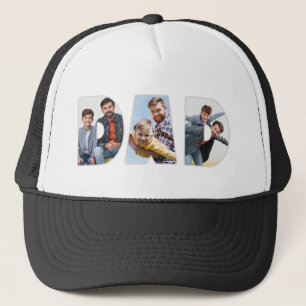 Custom 3 Photo Dad Lettering Personalised Trucker Hat