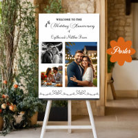 Custom 3 Photos 4th Wedding Anniversary Welcome