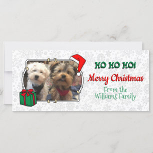 Custom 3 Photos Christmas Santa Hat Pet HO HO HO
