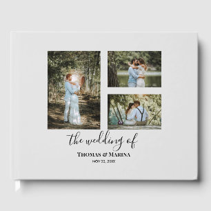 Custom 3 Sections Family Photo Collage Wedding Guest Book