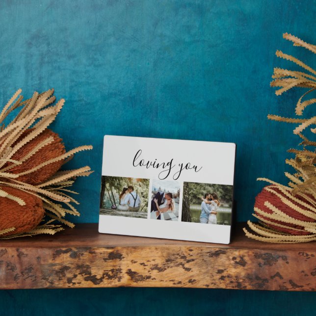 Custom 3 Sections Family Photos Collage Grey Frame (Side)