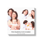 Custom 3 Sections Family Photos Collage Grey Frame