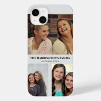 Custom 3 Sections Family Photos Collage Grey Frame