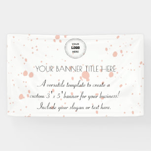 Custom 3' x 5' Business Banner with Pink Splatter