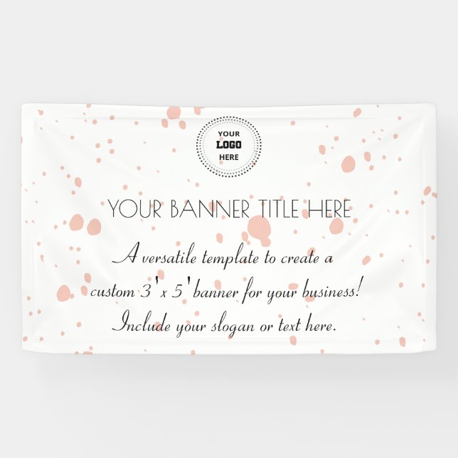 Custom 3' x 5' Business Banner with Pink Splatter  (Horizontal)