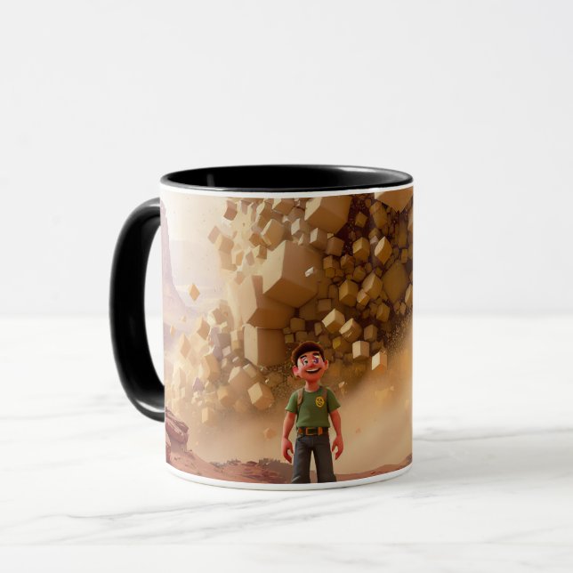 Custom 3D Animated Character Illustration Ceramic  Mug (Front Left)