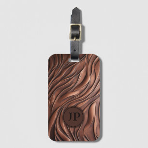 Custom 3D Copper Metalic Molten Wave Luggage Tag