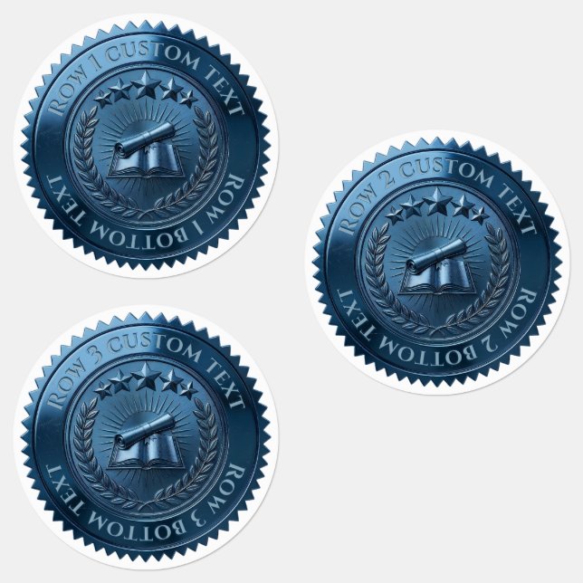 Custom 3D editable Blue foil certificate seal (Group)