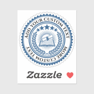 Custom 3D editable colour & text certificate seal