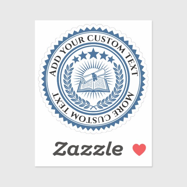 Custom 3D editable colour & text certificate seal (Sheet)