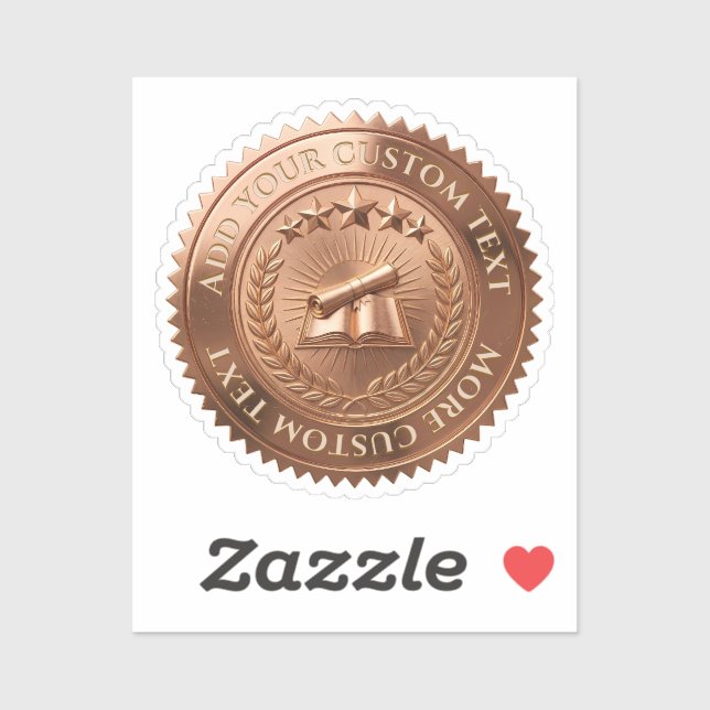 Custom 3D editable Copper foil certificate seal (Sheet)