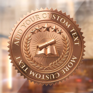 Custom 3D editable Copper foil certificate seal