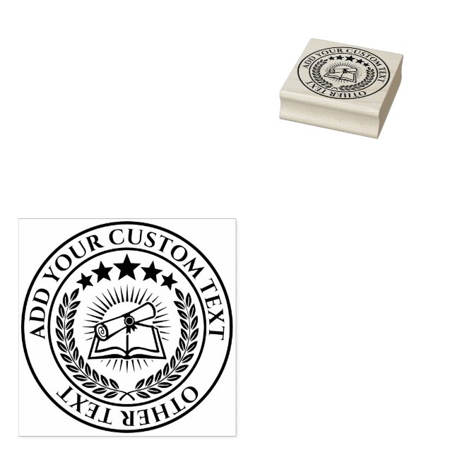Custom 3D editable DIY Edit foil certificate seal Rubber Stamp (Stamped)