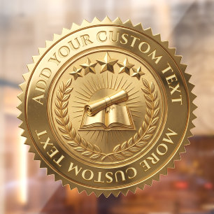 Custom 3D editable Gold foil certificate seal