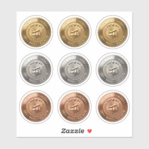 Custom 3D editable Gold foil certificate seal
