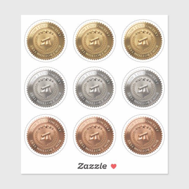 Custom 3D editable Gold foil certificate seal (Sheet)