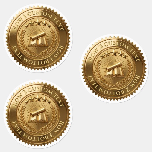 Custom 3D editable Gold foil certificate seal (Group)