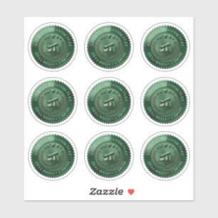 Custom 3D editable Green foil certificate seal