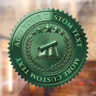 Custom 3D editable Green foil certificate seal