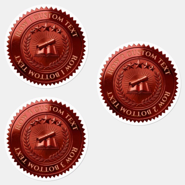 Custom 3D editable Red foil certificate seal (Group)