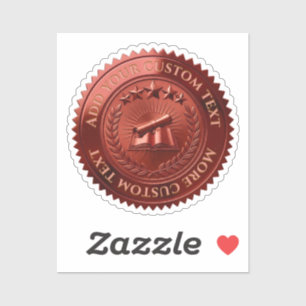 Custom 3D editable Red foil certificate seal