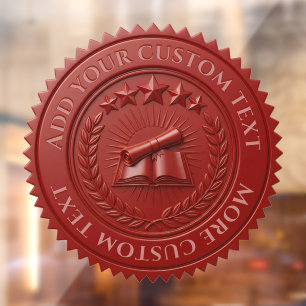 Custom 3D editable Red wax certificate seal