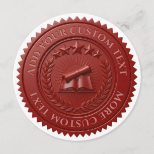 Custom 3D editable Red wax certificate seal Invitation