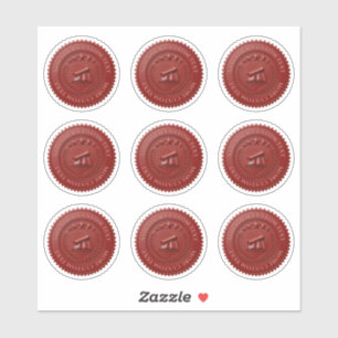 Custom 3D editable Red wax foil certificate seal
