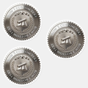 Custom 3D editable Silver foil certificate seal