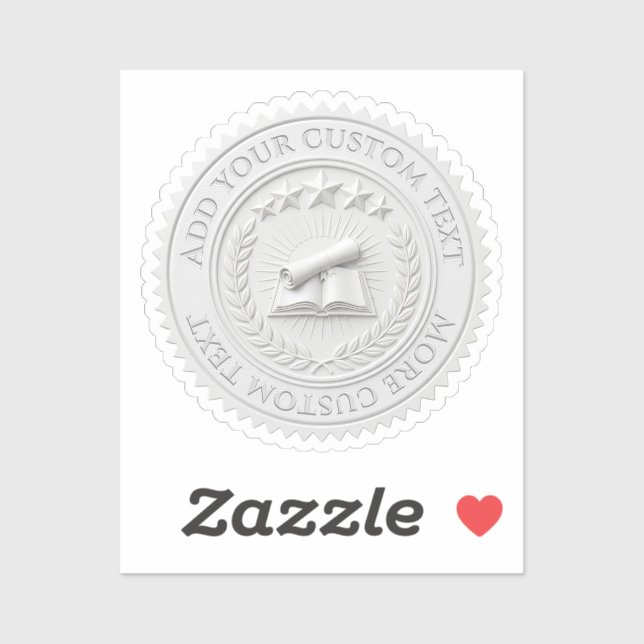 Custom 3D editable White wax foil certificate seal (Sheet)
