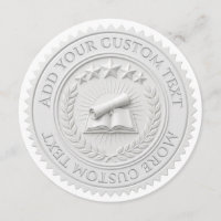 Custom 3D editable White wax foil certificate seal