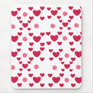 Custom 3D Jelly Hearts & Polka Dots Cute Pattern Mouse Pad