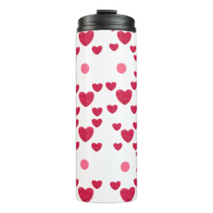 Custom 3D Jelly Hearts & Polka Dots Cute Pattern Thermal Tumbler