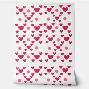 Custom 3D Jelly Hearts & Polka Dots Cute Pattern Wallpaper