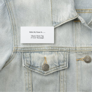 Custom 3X1.5 Name Tag Simple Clean Modern Style